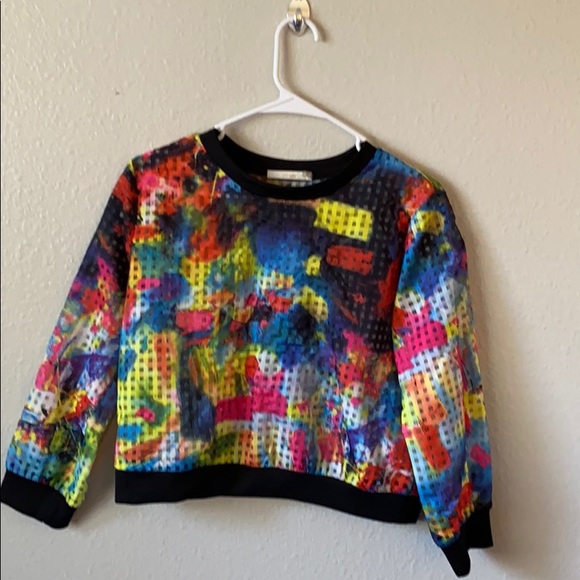 MultiColor Crop Top length pullover - Picture 3 of 3